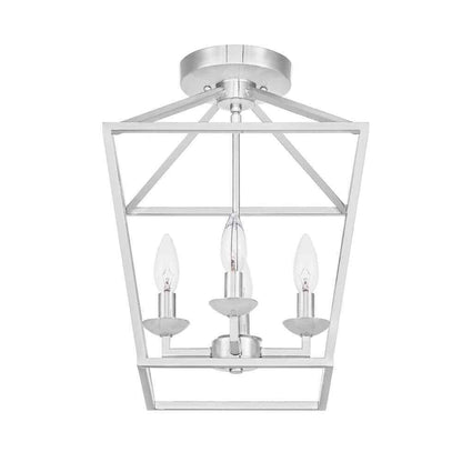 Home Decorators Weyburn 16.5 in 4-Light Polished Chrome Lantern Semi-Flush Mount