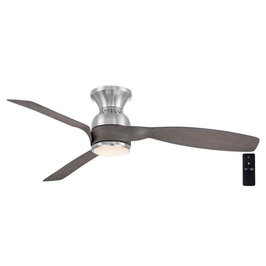 Hampton Bay Halwin 52 in. Indoor/Outdoor Brushed Nickel Low Profile Ceiling Fan