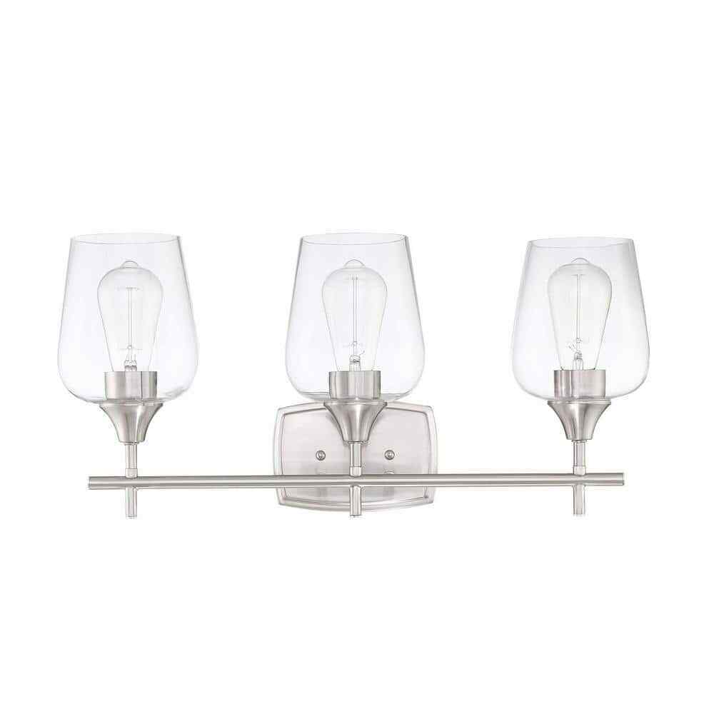 Pia Ricco 3-Lights Brush Nickle Wall Mount Vanity Light 1Jy-LP118881101
