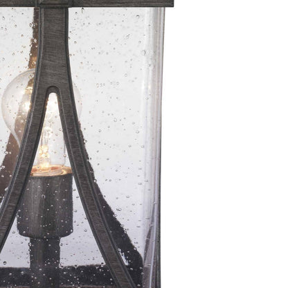 Progress Lighting Abbott Antique Pewter Clear Seeded Glass Post Lantern Light