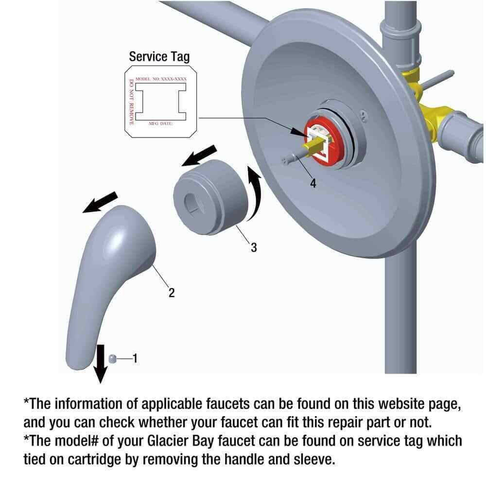 Glacier Bay 1-Handle Valve Trim Kit in Chrome Valve Not Included 864790