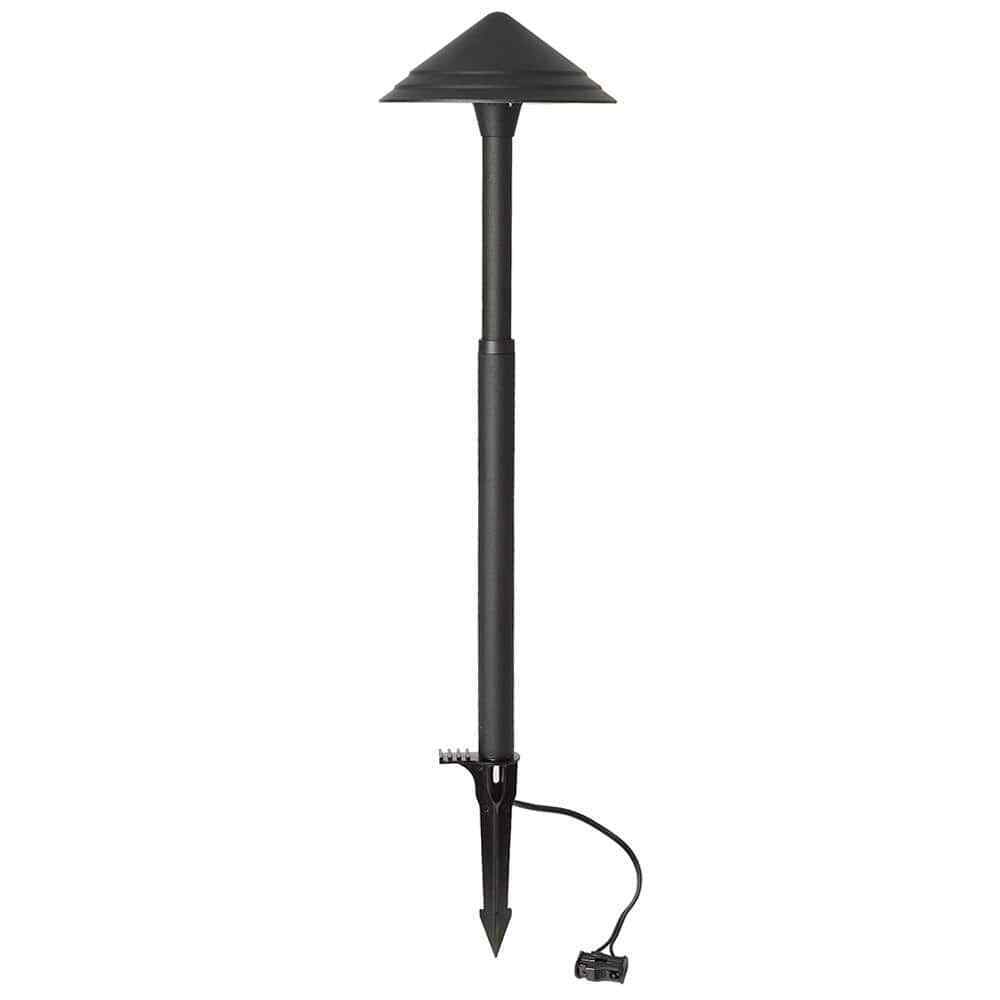 Hampton Bay Low Voltage Black Outdoor LED Path Light w/ Adjustable Post Height