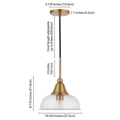 Meyer&Cross Magnolia 1-Light Brass Single Pendant with Seeded Glass Shade PD0524