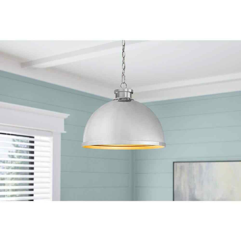 Hampton Bay Tallulah 4-Light Chrome Dome Kitchen Pendant Hanging Light