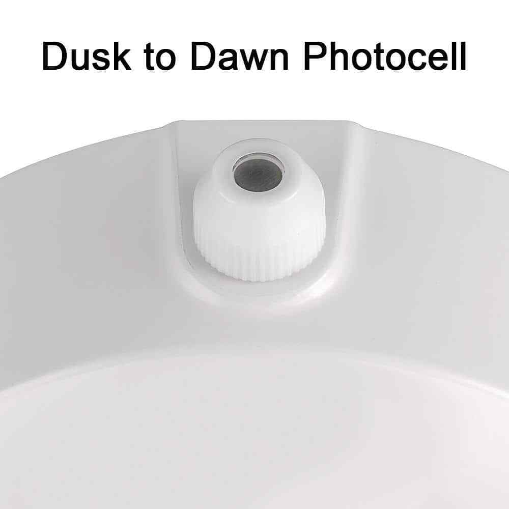 Dusk to Dawn Sensor White Exterior Outdoor LED Flood Light 4000K Wet Rated