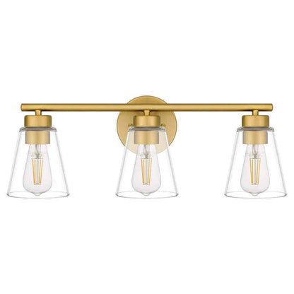 Hampton Bay Eastburn 22 in. 3-Light Gold Vanity Light with Clear Glass Shades