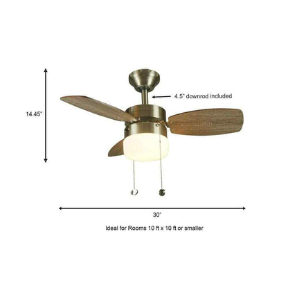 Triplicity 30 in. Indoor Brushed Nickel Ceiling Fan with Light DB30TBN-LP