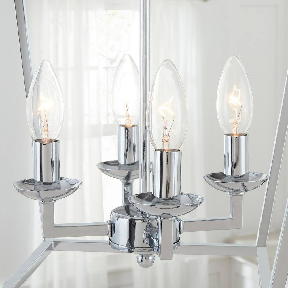 Home Decorators Weyburn 4-Light Polished Chrome Farmhouse Chandelier CP 46201