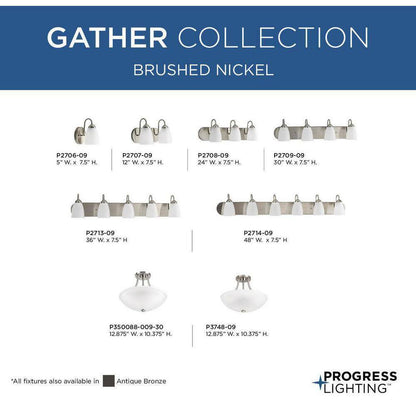 Progress Lighting Gather Brushed Nickel Integrated LED Semi-Flush Mount