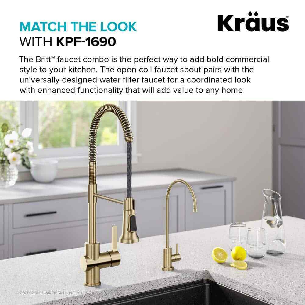 KRAUS Purita Single Handle Beverage Faucet in Spot Free Antique Champagne Bronze