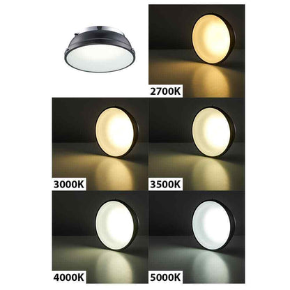 Hampton Bay Taspen 14 in. Black and Chrome LED Flush Mount Ceiling Light Fixture