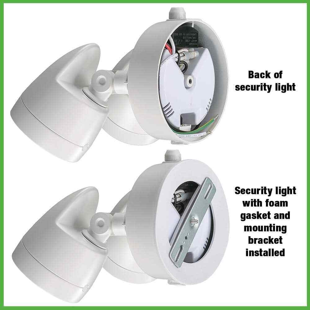 Dusk to Dawn Sensor White Exterior Outdoor LED Flood Light 4000K Wet Rated