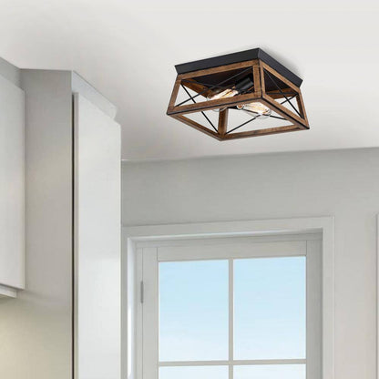 Hukoro Mousse 12 in. W. 2-Light Flush Mount with Matte Black Finish