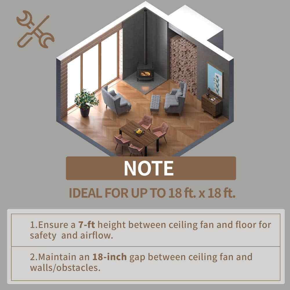PUDO 52 in 1-LIght Black Integrated LED Indoor Ceiling Fan Lighting w/ Remote
