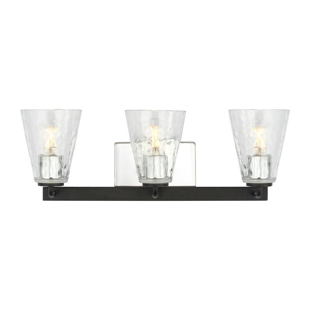 Home Decorators Westbrook 3-Light Matte Black Modern Bathroom Vanity Light