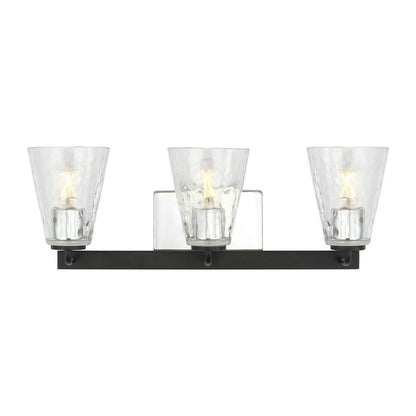 Home Decorators Westbrook 3-Light Matte Black Modern Bathroom Vanity Light
