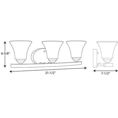 Progress Lighting Adorn 3-Light Antique Bronze Etched Glass Vanity Light
