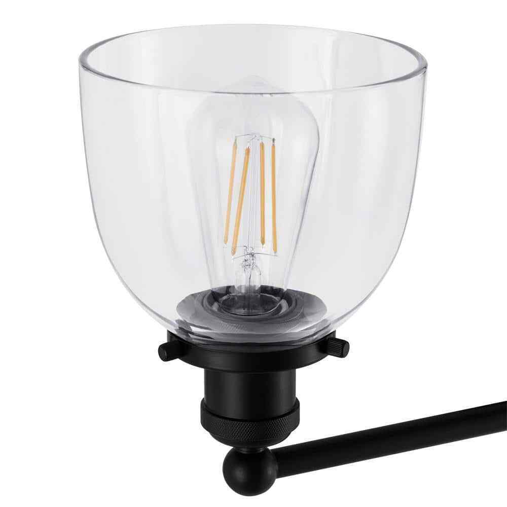 Home Decorators Collection Evelyn 26.75 in. 3-Light Matte Black Modern