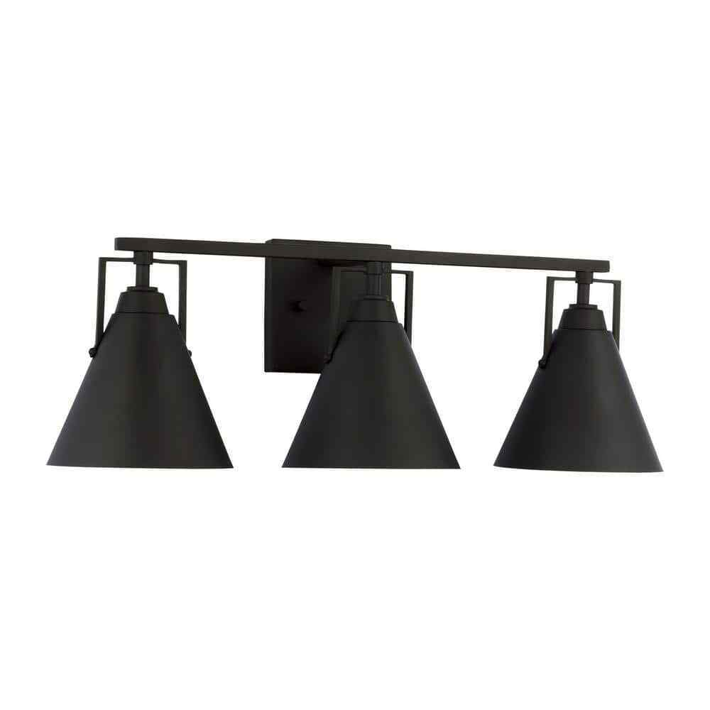Home Decorators Insdale 3-Light Matte Black Modern Industrial Vanity Light