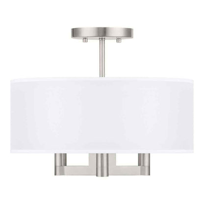 Home Decorators Hiddenbrook 15 in. 3-Light Brushed Nickel Semi-Flush Mount