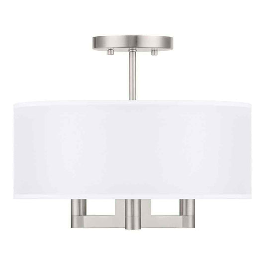 Home Decorators Hiddenbrook 15 in. 3-Light Brushed Nickel Semi-Flush Mount