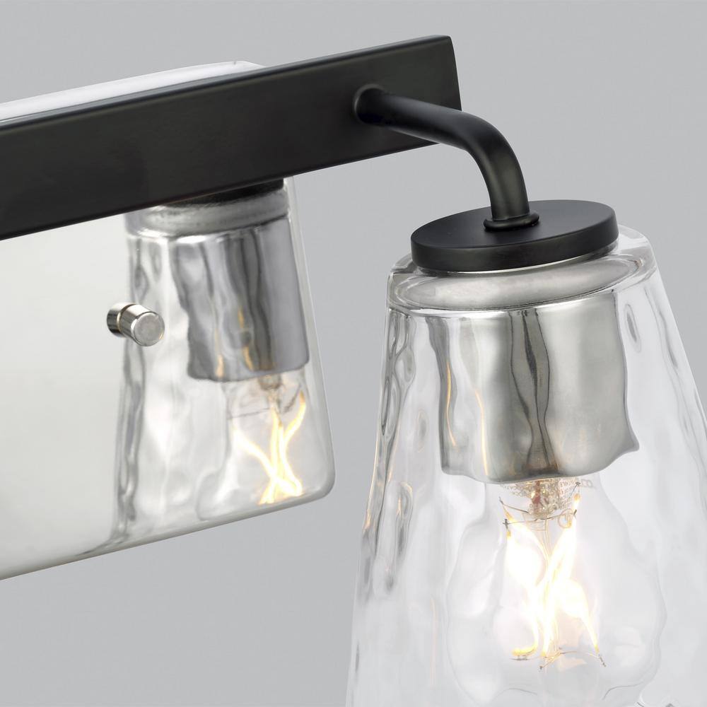 Home Decorators Westbrook 2-Light Matte Black Modern Bathroom Vanity Light
