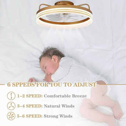 Bella Depot 20 in. LED Indoor Gold Dimmable Ceiling Fan w/ Light and Remote