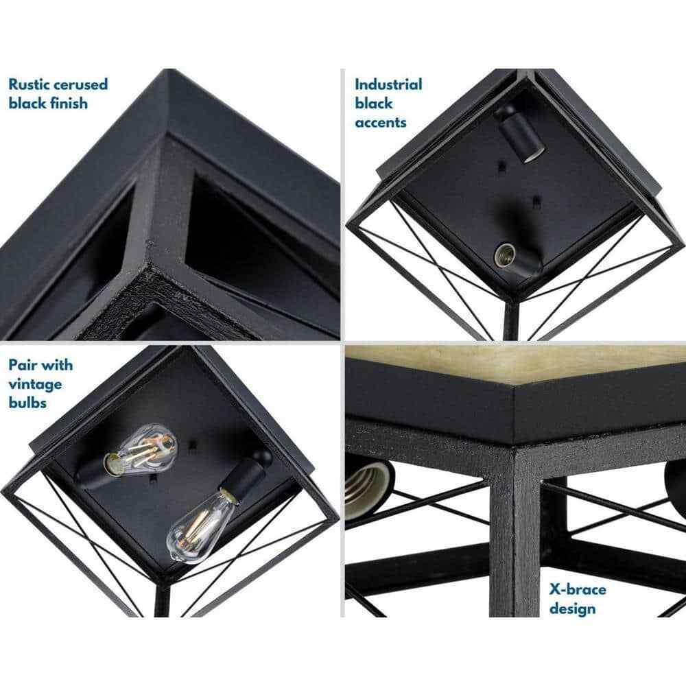 Progress Lighting Briarwood 2-Light Kitchen Farmhouse Ceiling Light Flush Mount