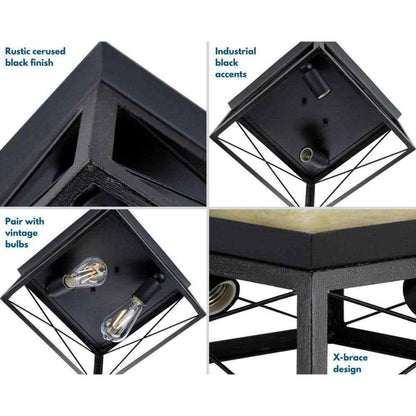 Progress Lighting Briarwood 2-Light Kitchen Farmhouse Ceiling Light Flush Mount