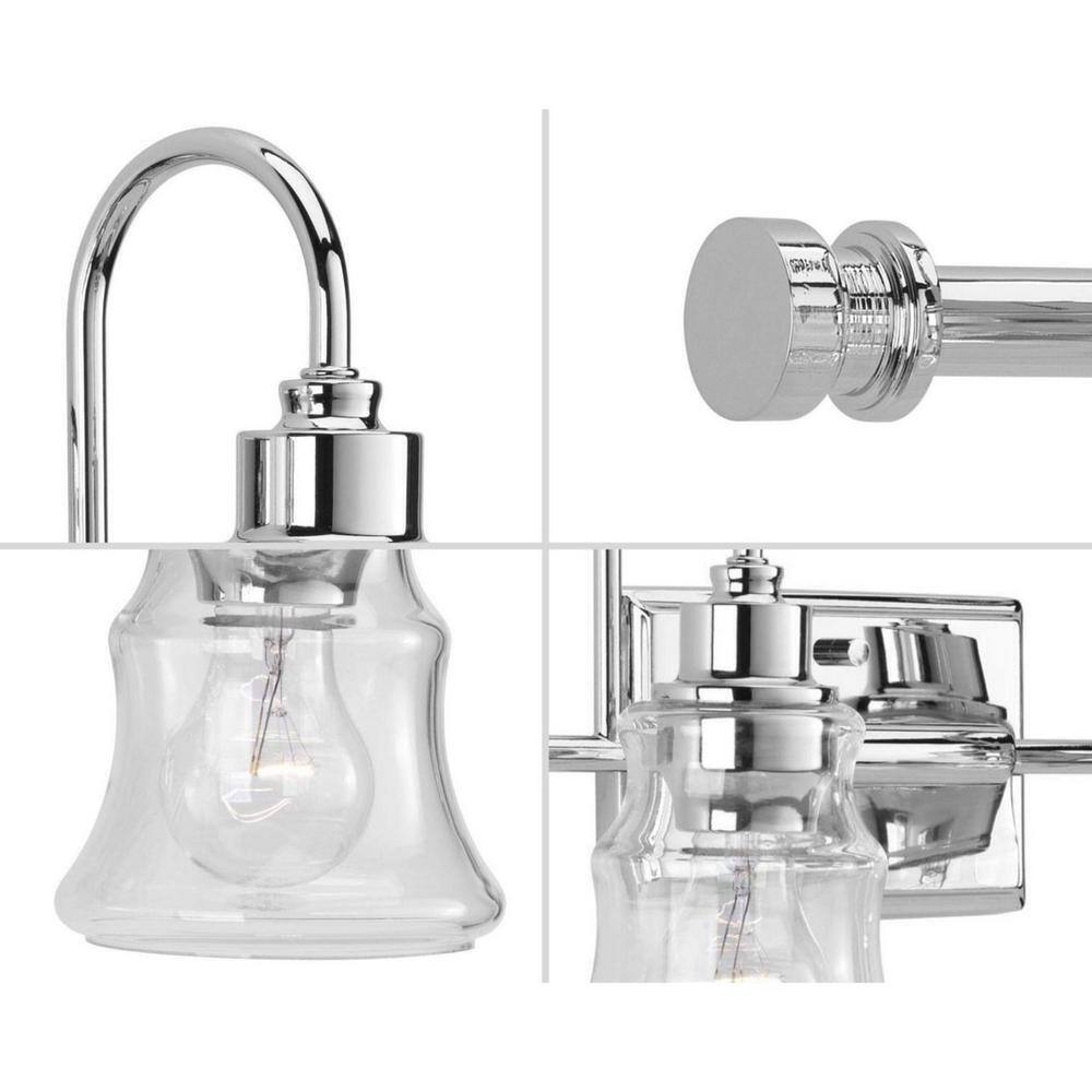 Progress Lighting Litchfield 3-Light Polished Chrome Coastal Bath Vanity