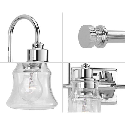Progress Lighting Litchfield 3-Light Polished Chrome Coastal Bath Vanity