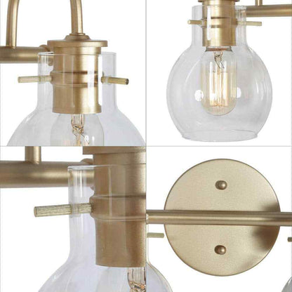 LNC Modern Light Gold Bathroom Vanity Light 2-Light Powder Room Wall Light