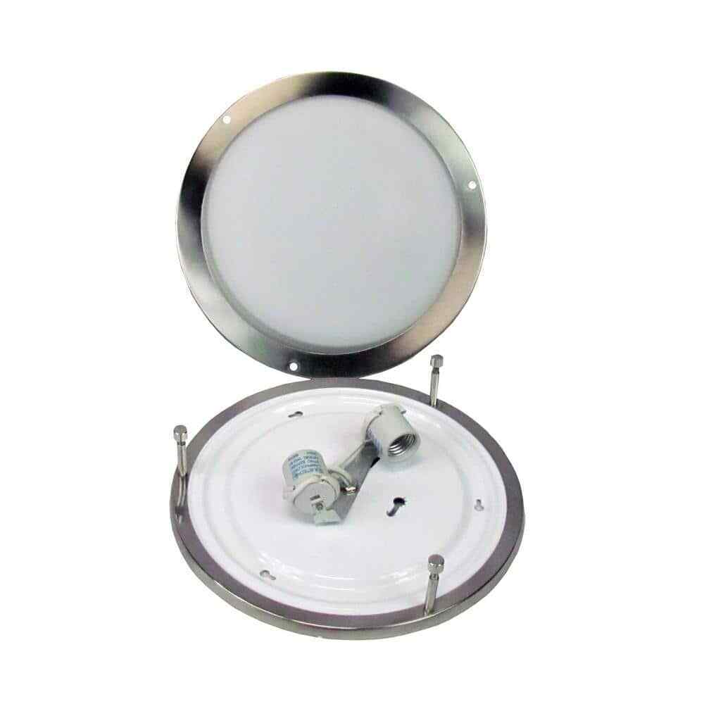HomeSelects Saturn 2-Light Brushed Nickel Flush Mount 6102