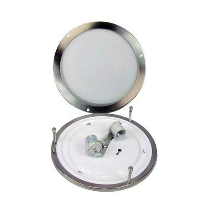 HomeSelects Saturn 2-Light Brushed Nickel Flush Mount 6102