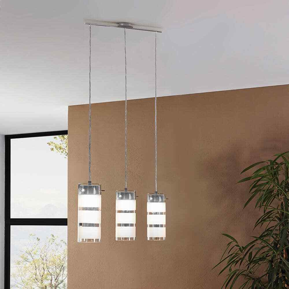 Eglo Olvero 100-Watt Integrated LED Satin Nickel Linear Pendant