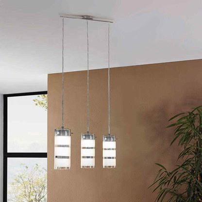 Eglo Olvero 100-Watt Integrated LED Satin Nickel Linear Pendant