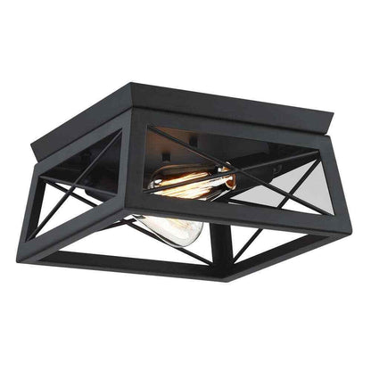 Hukoro Mousse 12 in. W. 2-Light Flush Mount with Matte Black finish