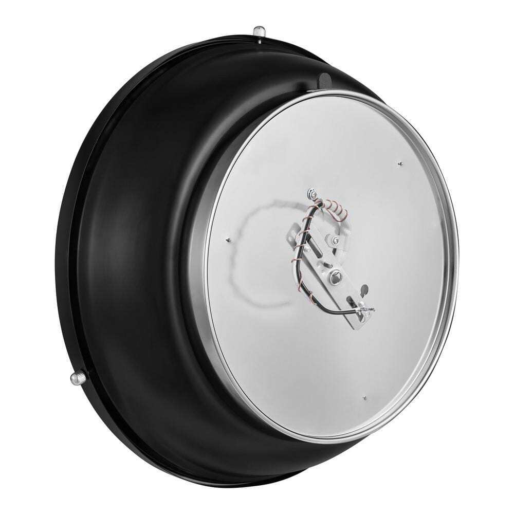 Hampton Bay Taspen 14 in. Black and Chrome LED Flush Mount Ceiling Light Fixture