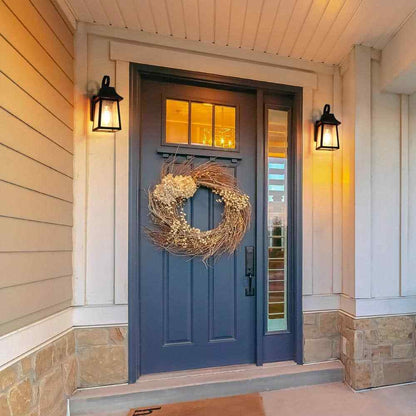 Uolfin Black Farmhouse Outdoor Wall Lantern Sconce Industrial Porch Wall Light