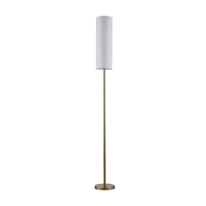 Hampton Bay McCarthy 66.5 in. 1-Light Gold Floor Lamp with Slender Fabric Shade