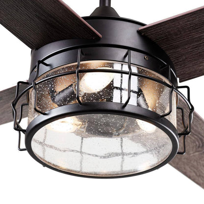 Matrix Decor 52 in. Oil Rubbed Bronze Downrod Ceiling Fan w/ Remote Control