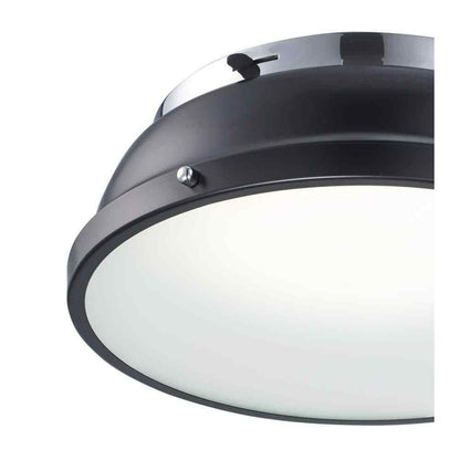 Hampton Bay Taspen 14 in. Black and Chrome LED Flush Mount Ceiling Light Fixture