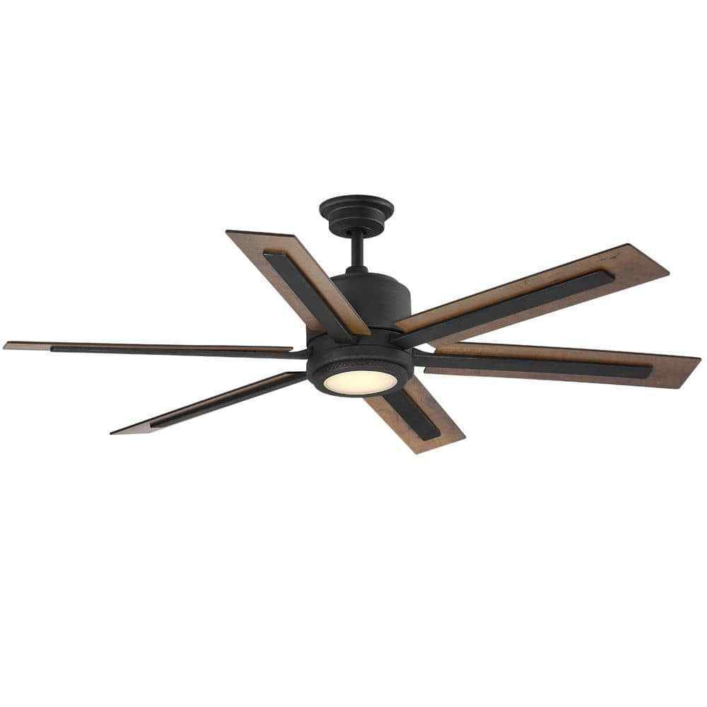 Home Decorators Palermo Grove Black Ceiling Fan w/ LED Light and Remote Control
