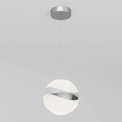 Artika Wavey Ball 20-Watt LED Chrome Modern Hanging Mini Pendant Light Fixture