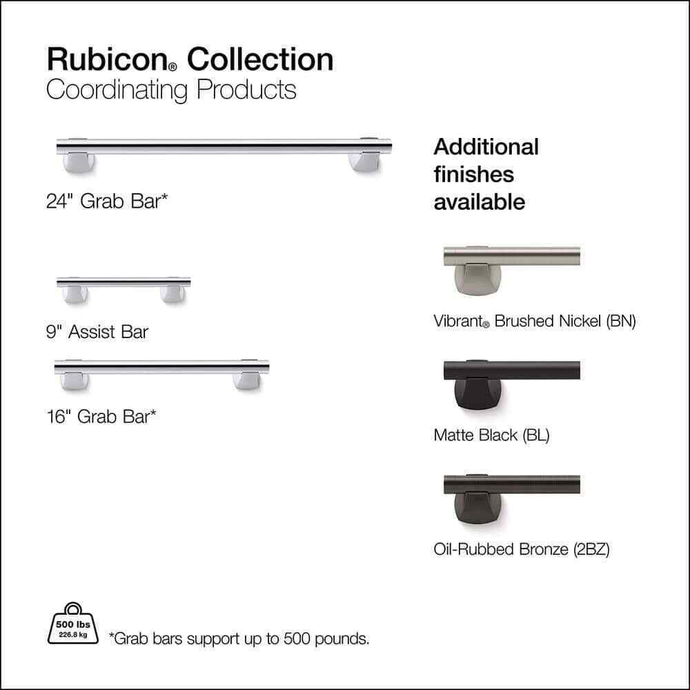 KOHLER Rubicon 24 in. Grab Bar in Polished Chrome K-R27242-CP