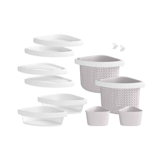 STERLING STORE+ 12-Piece Wall Mounted Shower Caddy in White Finish 88038700-0