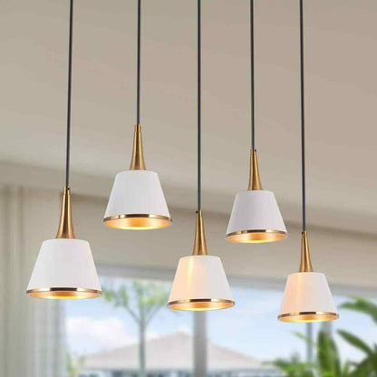 LNC Idaikos Modern 5-Light Black and White Island Chandelier