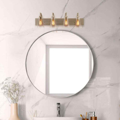 Merra 32 in. 4-Light Nickel Vanity Light with Clear Seeded Glass Shades