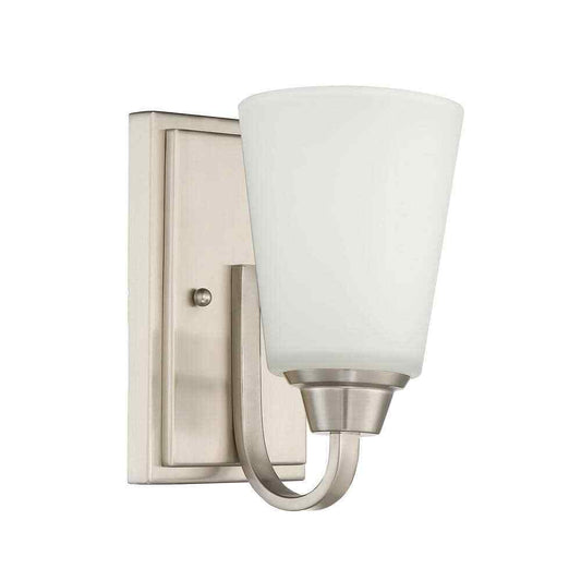 Craftmade Grace 5.13 in. 1-Light Brushed Polished Nickel Finish Wall Sconce