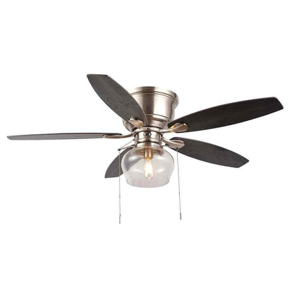 Hampton Bay Stoneridge 52 in. LED Brushed Nickel Hugger Ceiling Fan